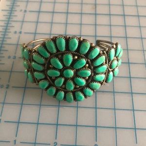 Signed turquoise and sterling cuff bracelet